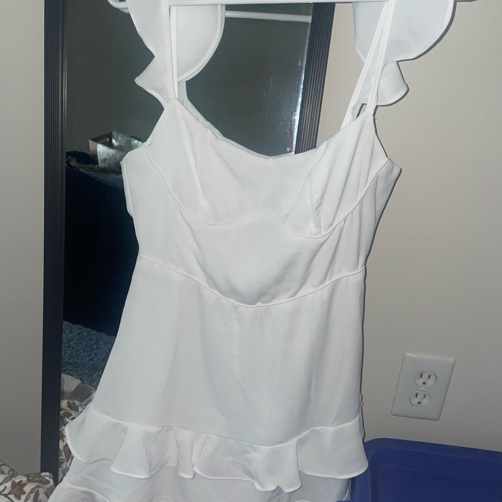 SHEIN White Ruffle Mini Dress